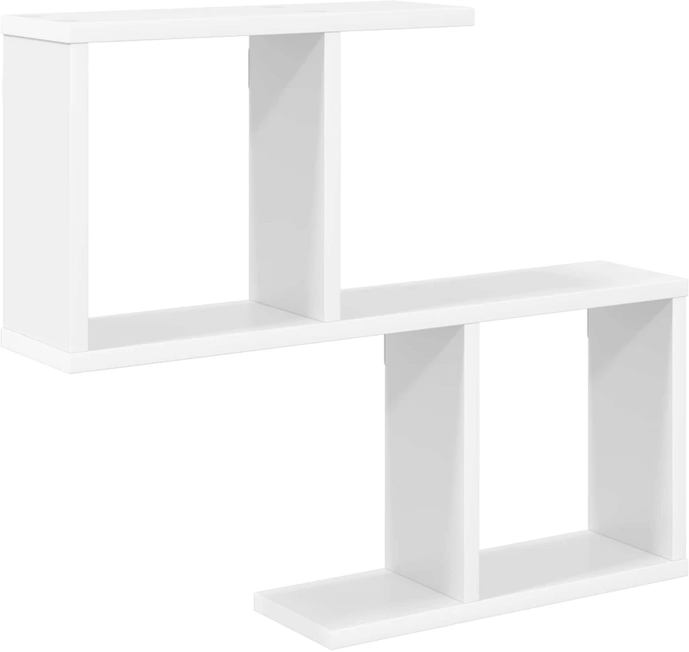 Sieninė lentyna Balta 60 x 12 x 50,5 cm Apdirbta mediena