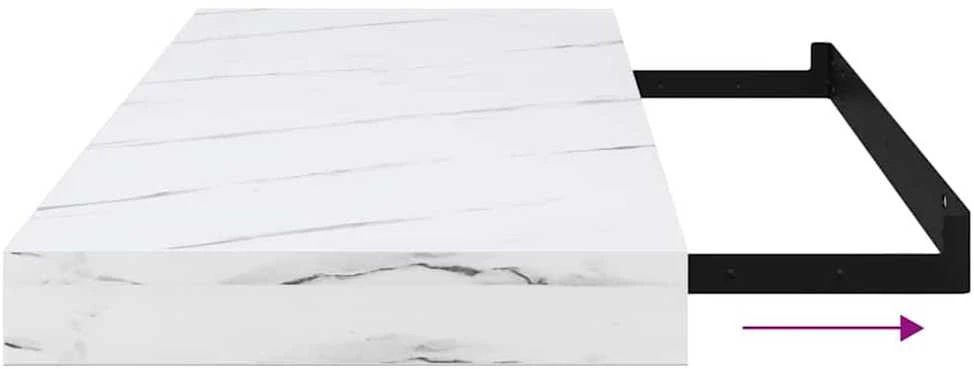 Sieninė lentyna Sieninis Balti marmuro 60 x 23,5 x 3,8 cm