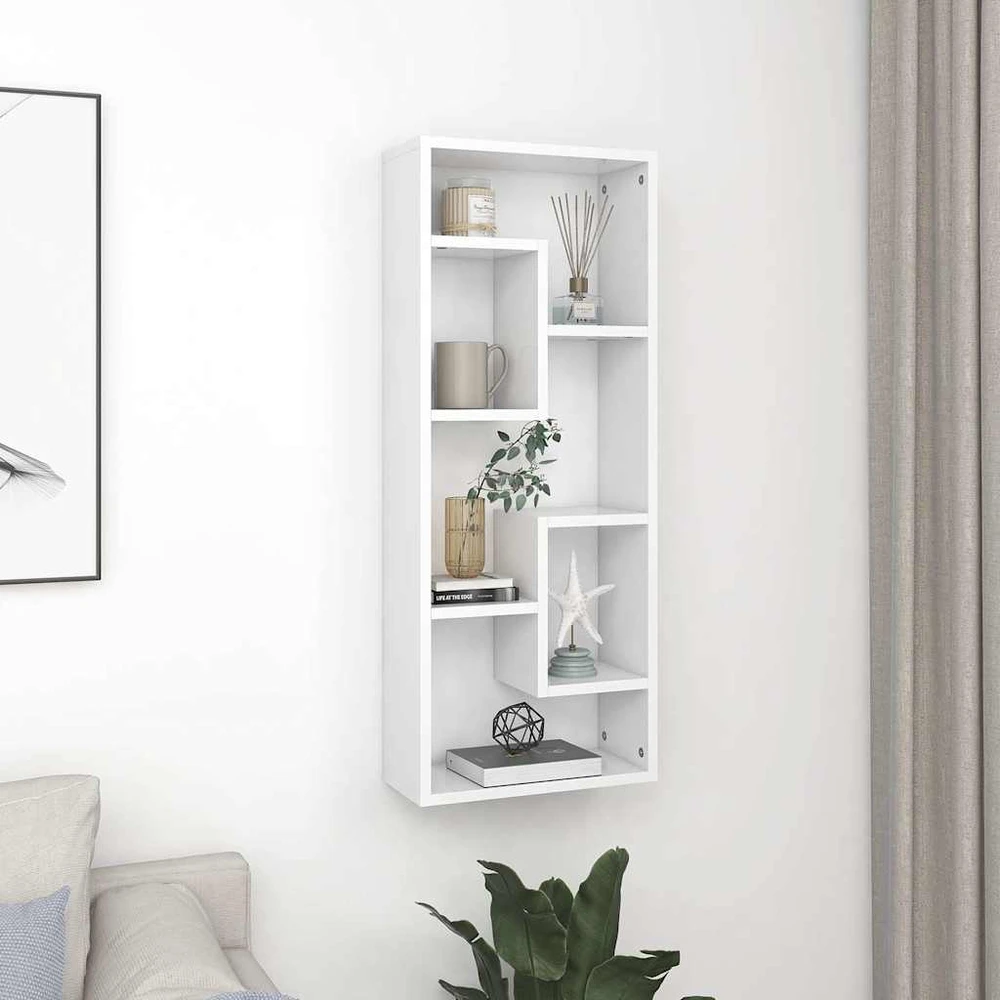 Sieninė lentyna, baltos spalvos, 36x16x90cm, apdirbta mediena