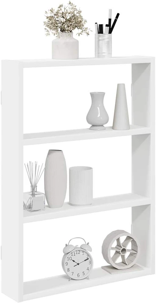 Sieninė lentyna, baltos spalvos, 43x9x60, apdirbta mediena