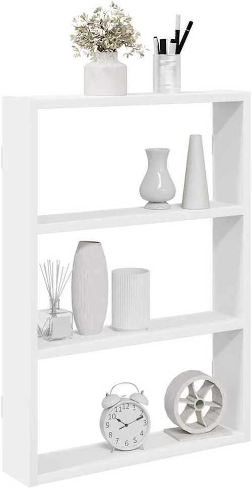 Sieninė lentyna, baltos spalvos, 43x9x60, apdirbta mediena