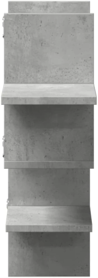 Sieninė lentyna, betono, 124,5x18x60,5cm, apdirbta mediena