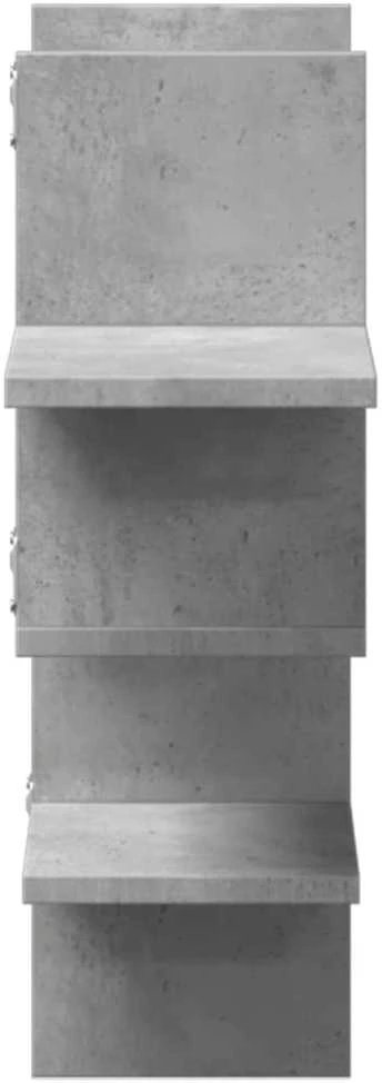 Sieninė lentyna, betono, 124,5x18x60,5cm, apdirbta mediena