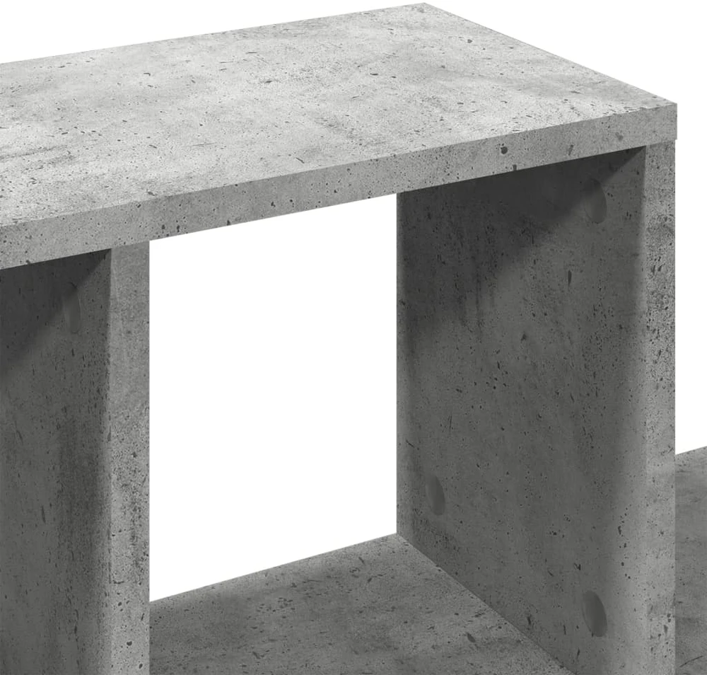 Sieninė lentyna, betono pilka, 100x20x53cm, apdirbta mediena