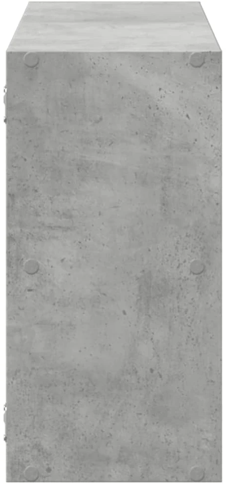 Sieninė lentyna, betono pilka, 100x25x50cm, apdirbta mediena