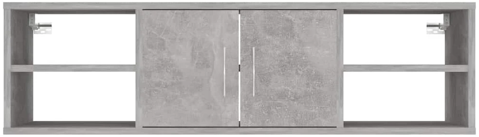 Sieninė lentyna, betono pilka, 102x30x29cm, apdirbta mediena