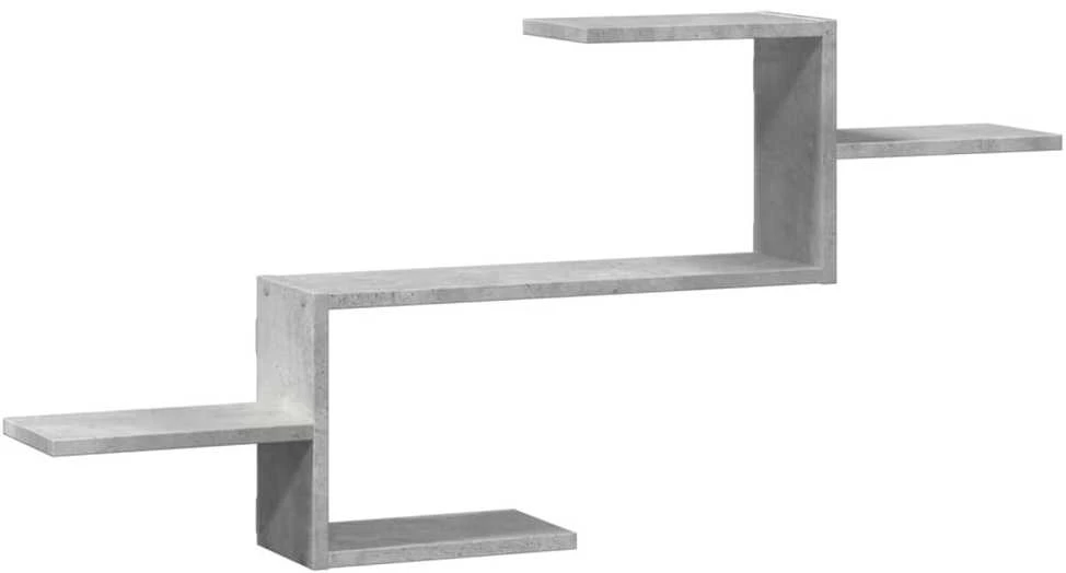 Sieninė lentyna, betono pilka, 104x15x49cm, apdirbta mediena