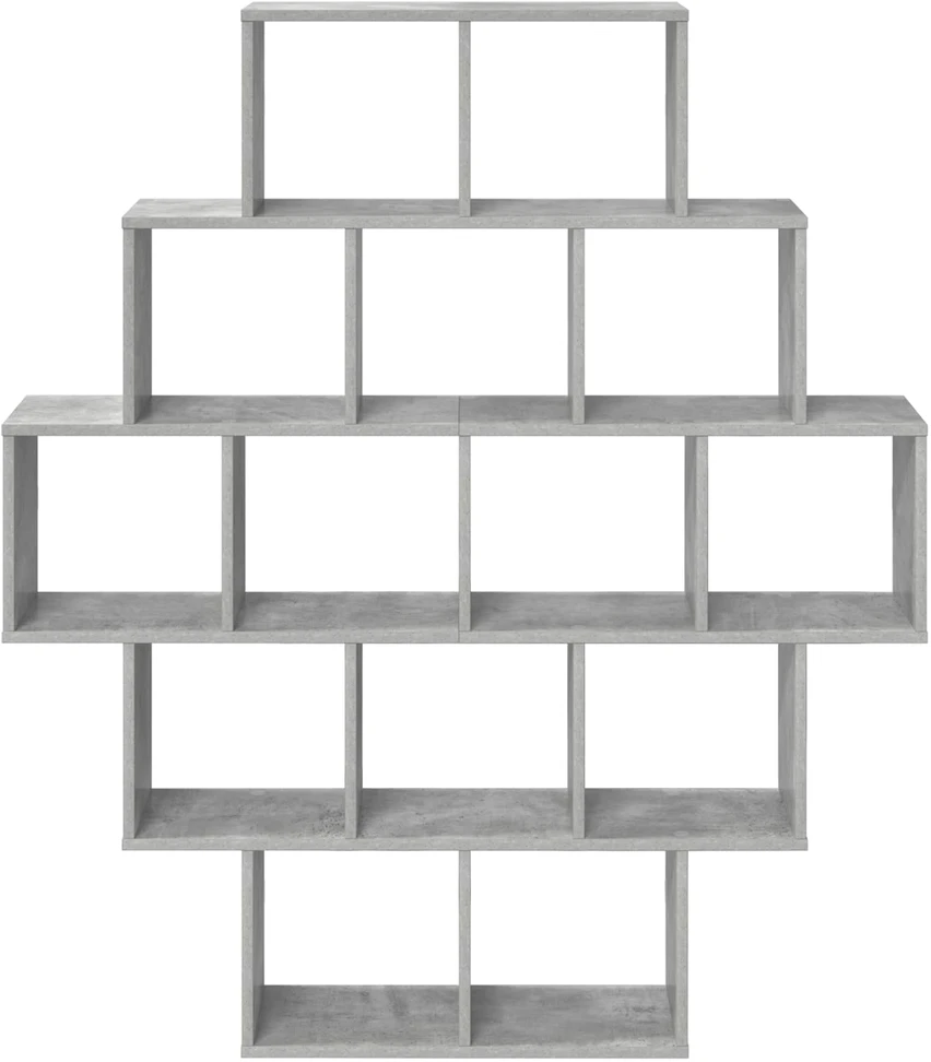 Sieninė lentyna Betono pilka 120 x 20 x 136 cm Apdirbta mediena