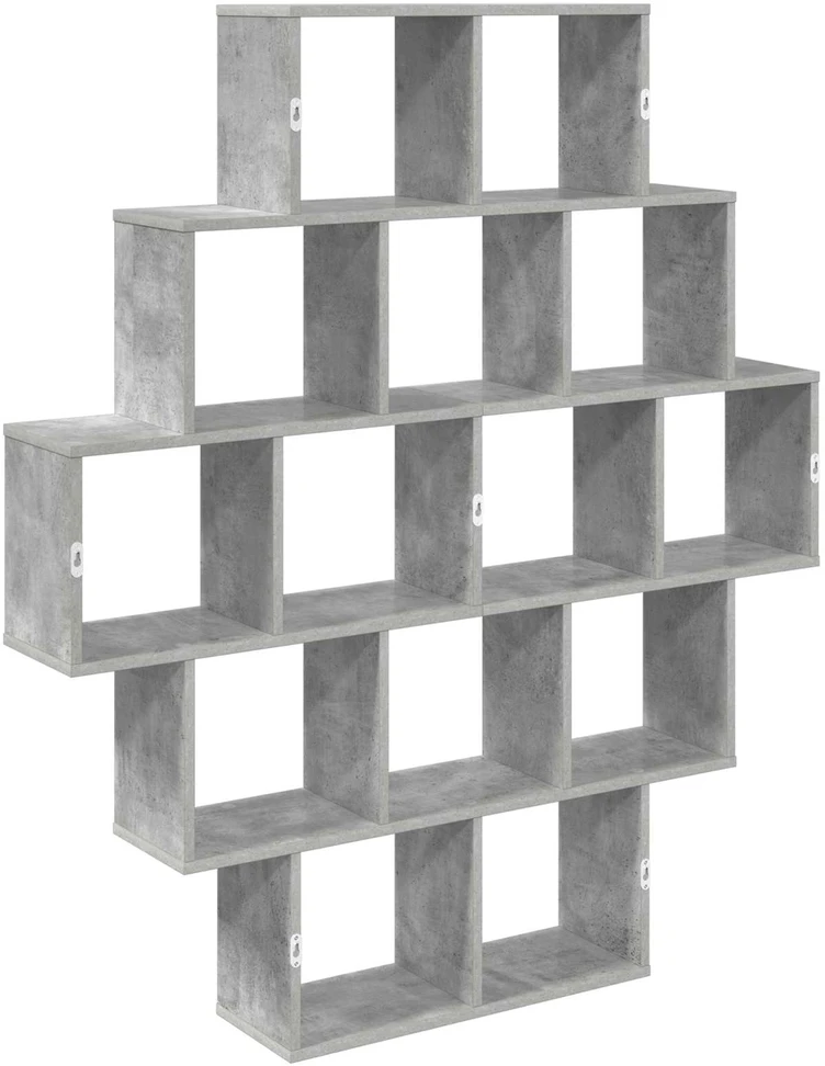 Sieninė lentyna Betono pilka 120 x 20 x 136 cm Apdirbta mediena