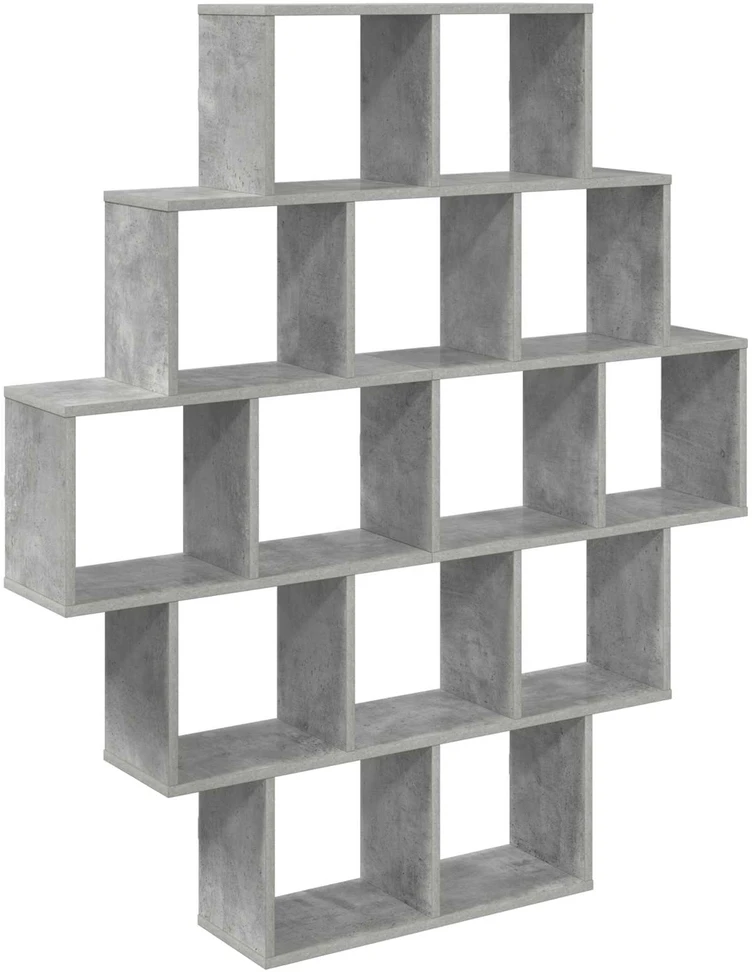 Sieninė lentyna Betono pilka 120 x 20 x 136 cm Apdirbta mediena