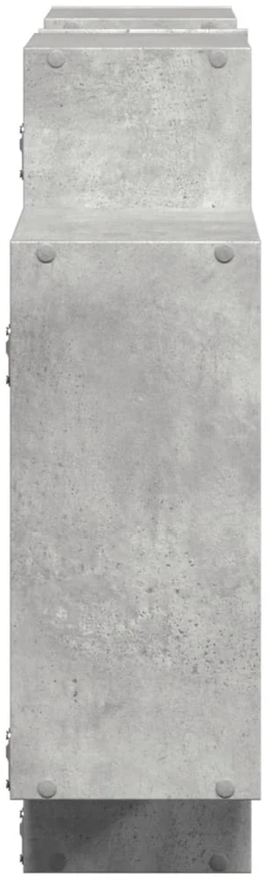 Sieninė lentyna, betono pilka, 159x18x65cm, apdirbta mediena