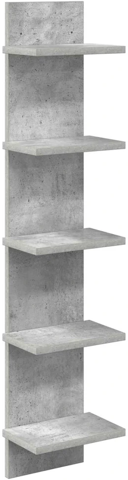 Sieninė lentyna Betono pilka 22 x 15 x 100 cm Apdirbta mediena