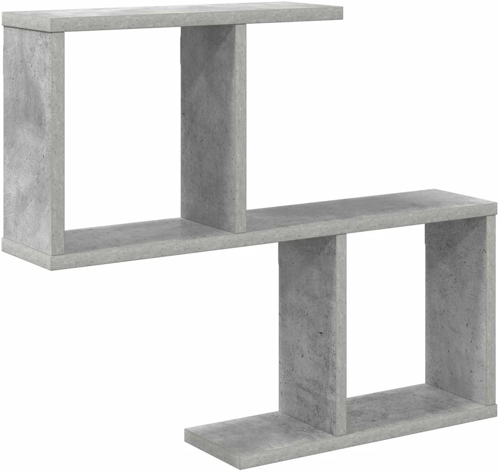 Sieninė lentyna Betono pilka 60 x 12 x 50,5 cm Apdirbta mediena