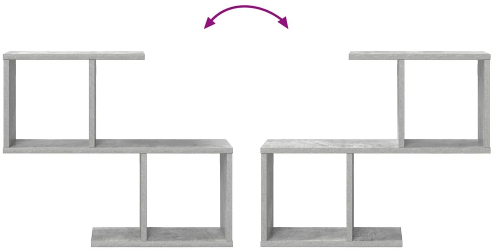 Sieninė lentyna Betono pilka 60 x 12 x 50,5 cm Apdirbta mediena