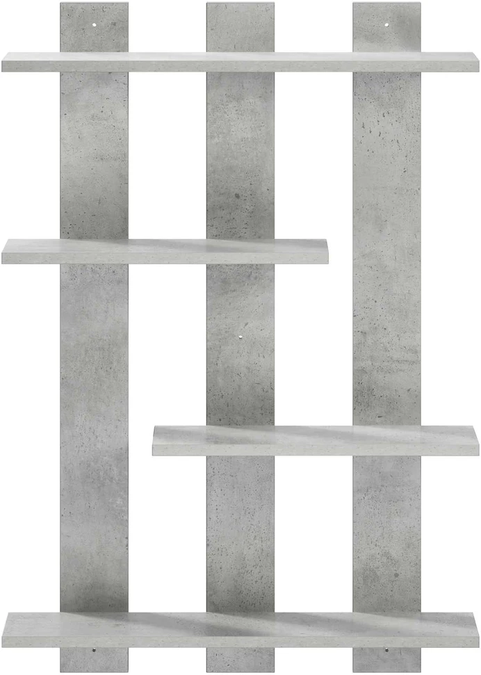 Sieninė lentyna Betono pilka 61 x 13,5 x 88 cm Apdirbta mediena