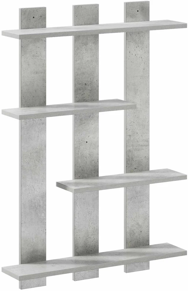Sieninė lentyna Betono pilka 61 x 13,5 x 88 cm Apdirbta mediena