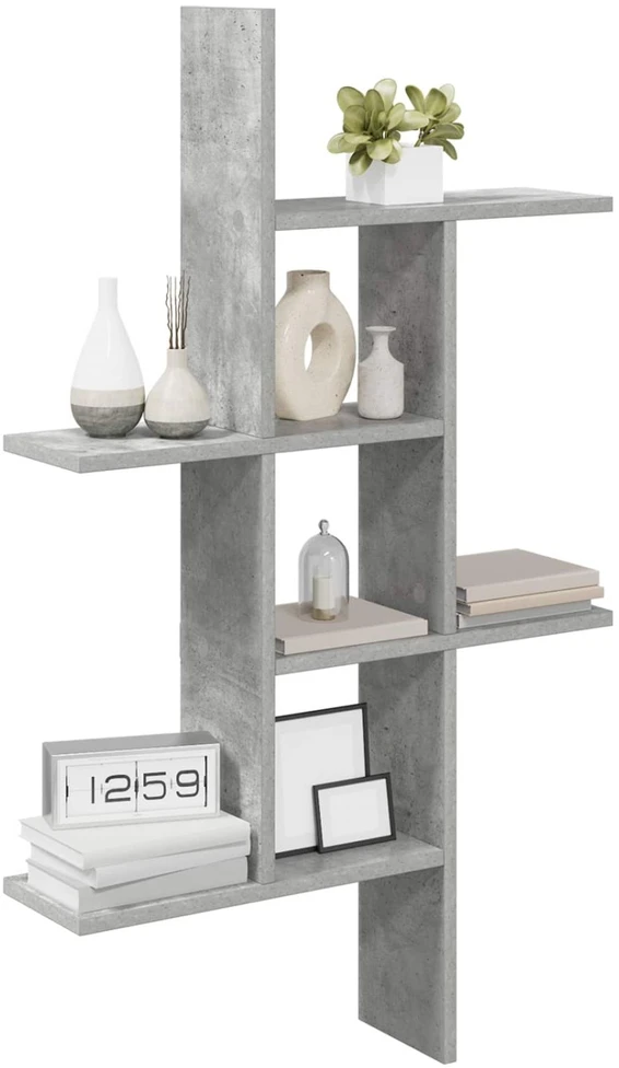 Sieninė lentyna Betono pilka 61 x 15 x 102 cm Apdirbta mediena