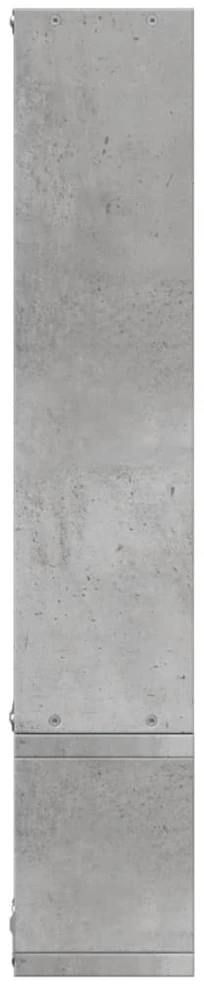 Sieninė lentyna, betono pilka, 96x12x64cm, apdirbta mediena