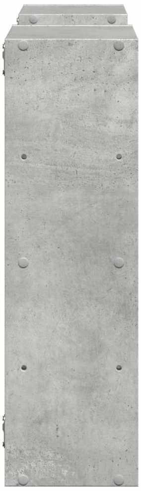 Sieninė lentyna, betono pilka, 96x18x60cm, apdirbta mediena