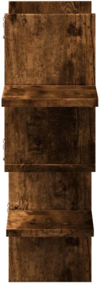 Sieninė lentyna, dūminė, 124,5x18x60,5cm, apdirbta mediena