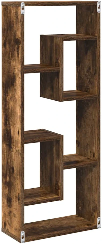 Sieninė lentyna, dūminio ąžuolo, 36x16x90cm, apdirbta mediena