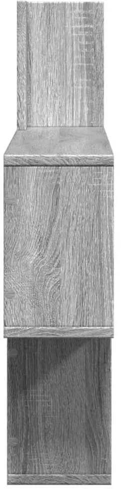 Sieninė lentyna, pilka ąžuolo, 100x15x70cm, apdirbta mediena