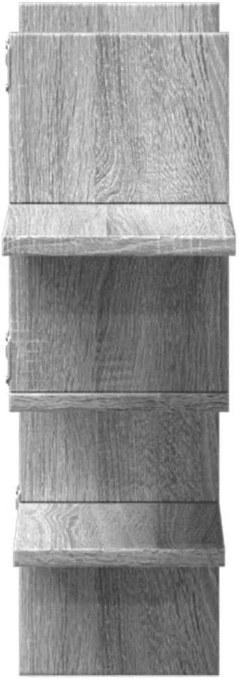 Sieninė lentyna, pilka ąžuolo, 124,5x18x60,5cm, mediena