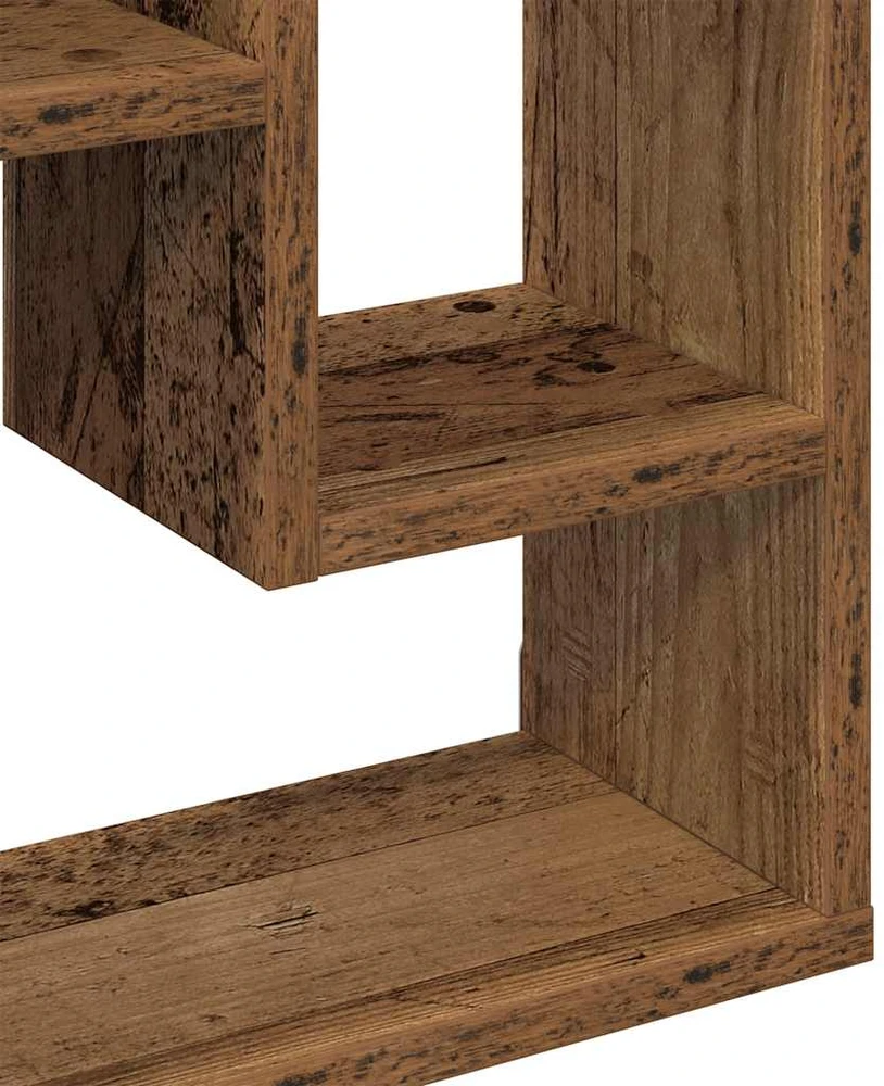 Sieninė lentyna, senovinė mediena, 36x16x90cm, inžinerinė mediena
