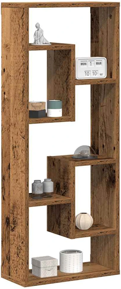 Sieninė lentyna, senovinė mediena, 36x16x90cm, inžinerinė mediena