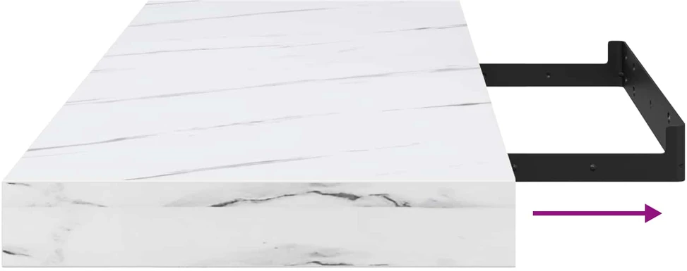 Sieninė lentyna Sieninis Balti marmuro 60 x 23,5 x 3,8 cm