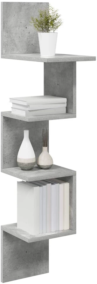 Sieninė lentyna Sieninis Betono pilka 32 x 21 x 107 cm