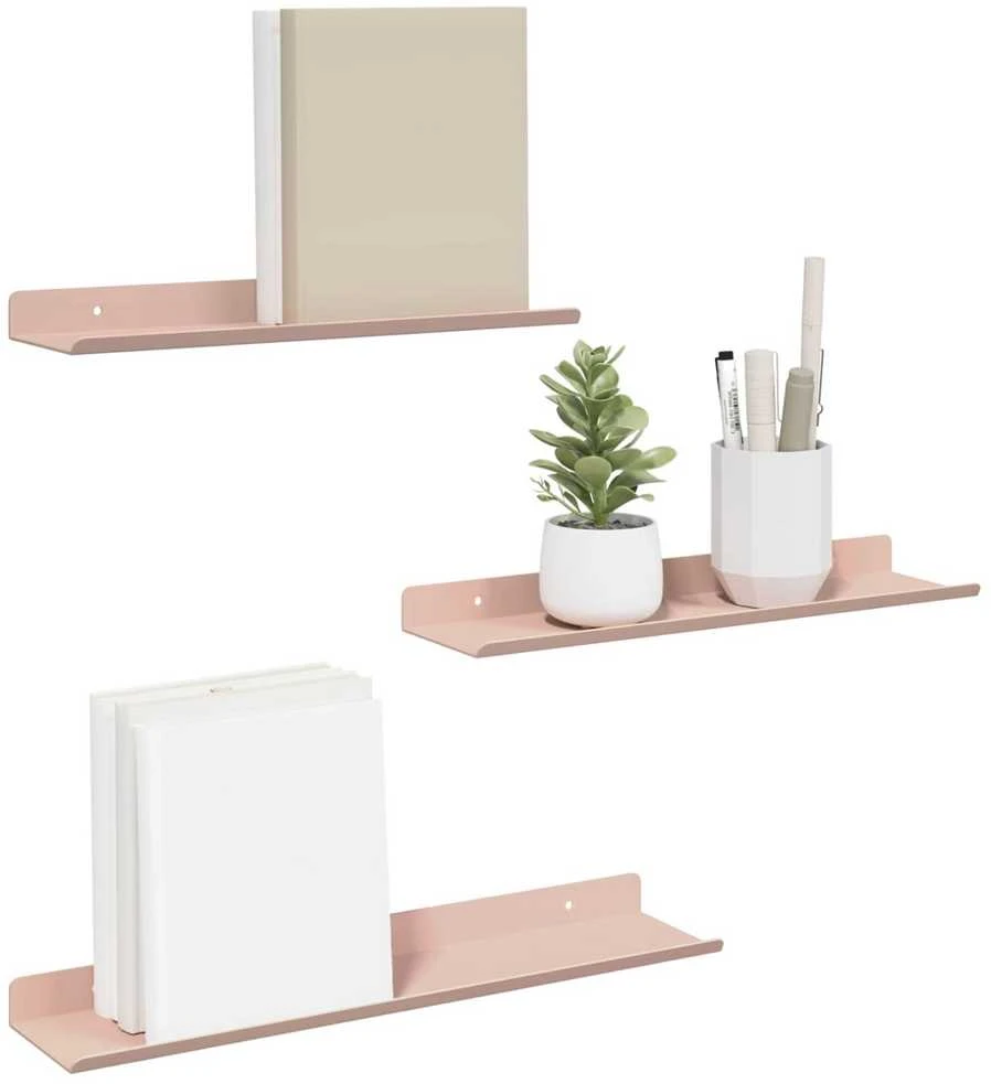 Plūduriuojanti lentyna 3 vnt. Rožinė 40 x 9 x 2,5 cm Plienas