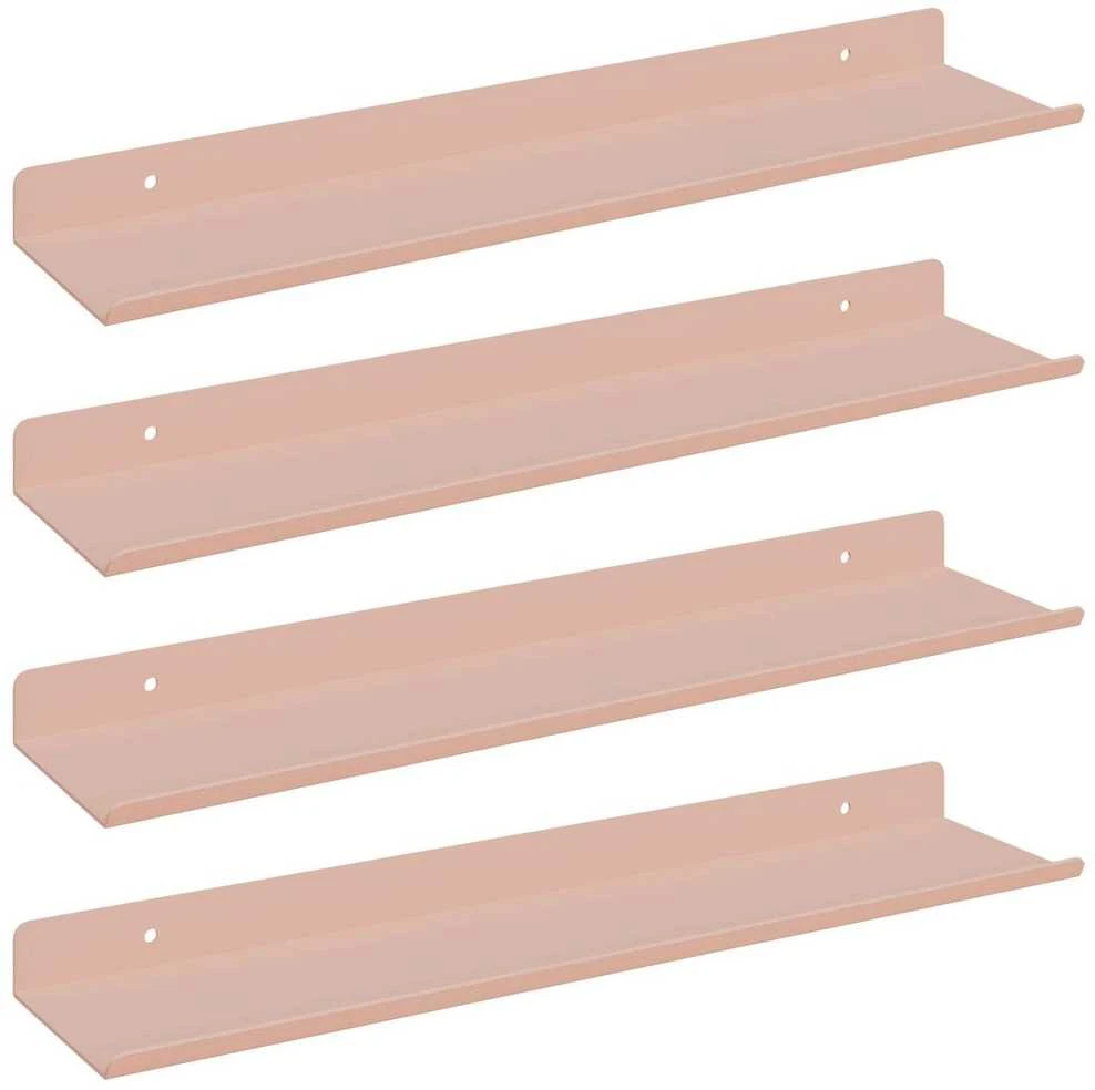Plūduriuojanti lentyna 4 vnt. Rožinė 40 x 8,5 x 2,5 cm Plienas