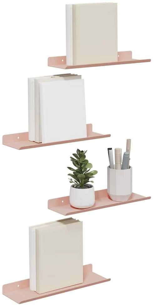 Plūduriuojanti lentyna 4 vnt. Rožinė 30 x 9 x 2,5 cm Plienas