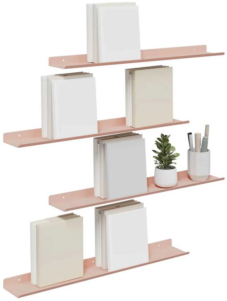 Plūduriuojanti lentyna 4 vnt. Rožinė 60 x 8,5 x 2,5 cm Plienas