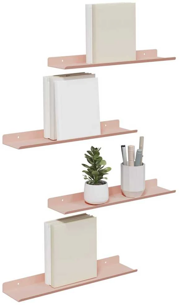 Plūduriuojanti lentyna 4 vnt. Rožinė 40 x 8,5 x 2,5 cm Plienas