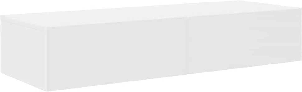 Sieninė lentyna su stalčiais, baltos, 100x36x19cm