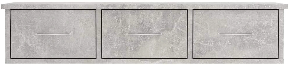 TV staliukas Sieninė lentyna su stalčiais, betono, 88x26x18,5cm, mediena