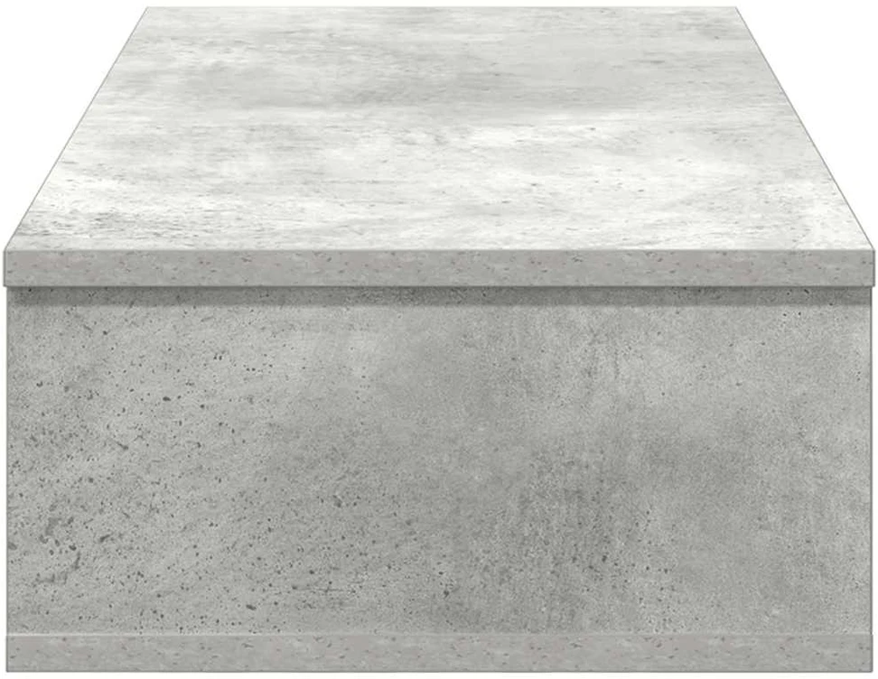 Sieninė lentyna su stalčiais, betono pilka, 80x34x17cm