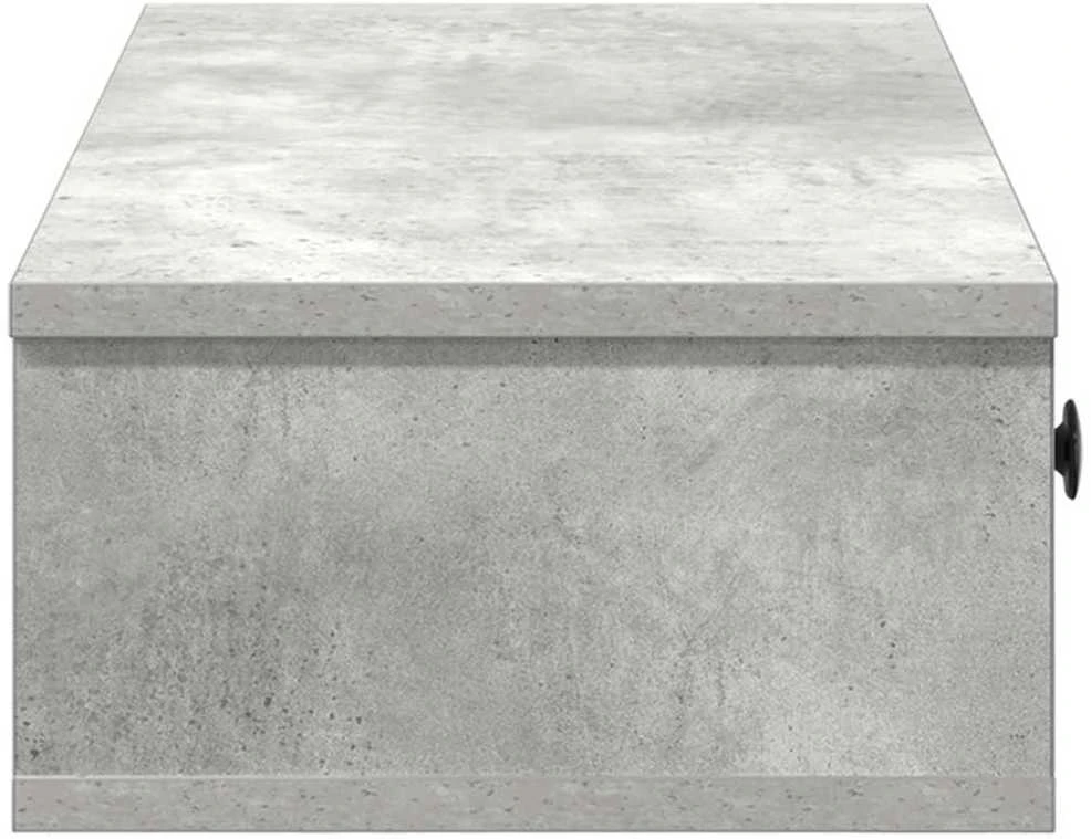Sieninė lentyna su stalčiais, betono pilka, 100x37,5x19cm