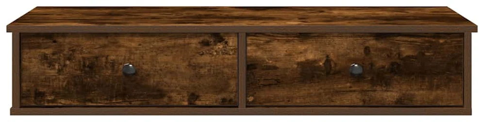 Sieninė lentyna su stalčiais, dūminio ąžuolo, 100x37,5x19cm