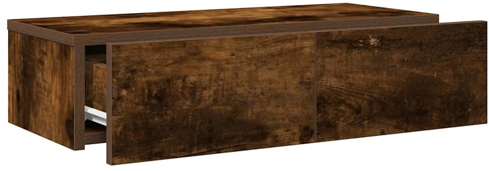 Sieninė lentyna su stalčiais, dūminio ąžuolo, 60x26,5x15cm