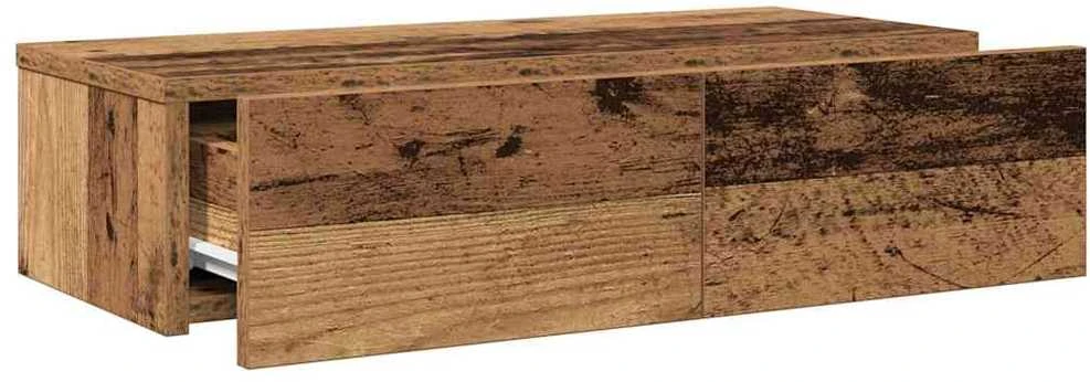 Sieninė lentyna su stalčiais, medienos, 60x26,5x15cm