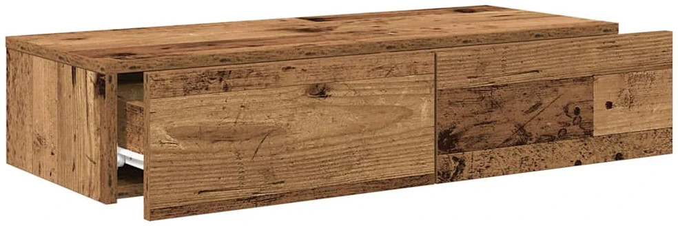 Sieninė lentyna su stalčiais, medienos, 80x33x17cm