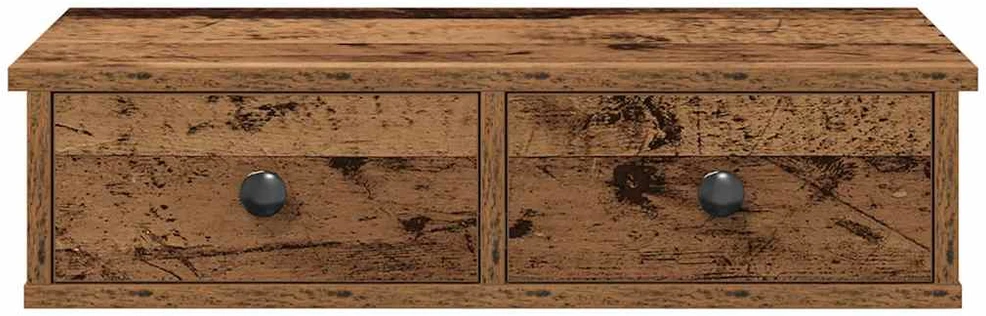 Sieninė lentyna su stalčiais, medienos, 60x28x15cm