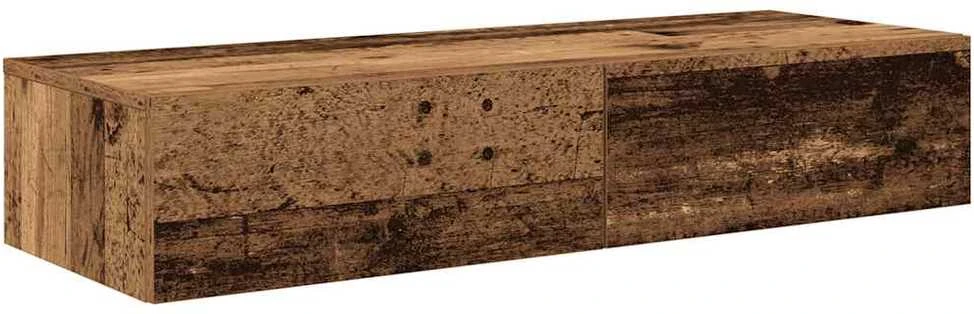 Sieninė lentyna su stalčiais, medienos, 100x36x19cm