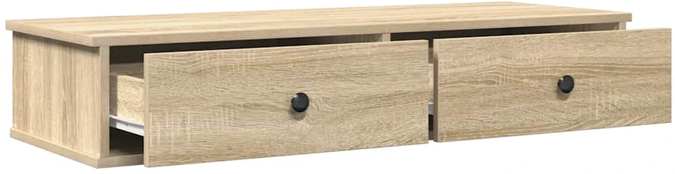 Sieninė lentyna su stalčiais, sonoma ąžuolo, 100x37,5x19cm