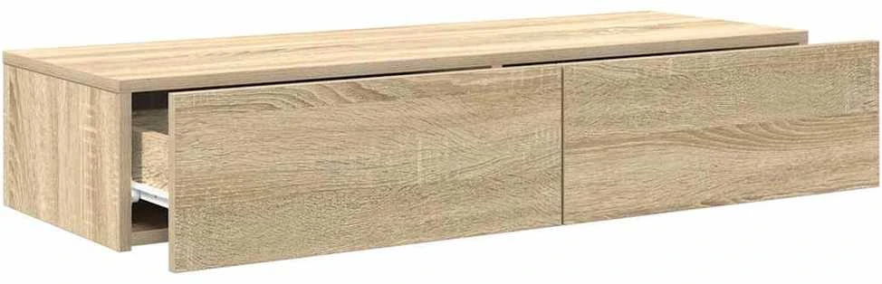 Sieninė lentyna su stalčiais, sonoma ąžuolo, 100x36x19cm