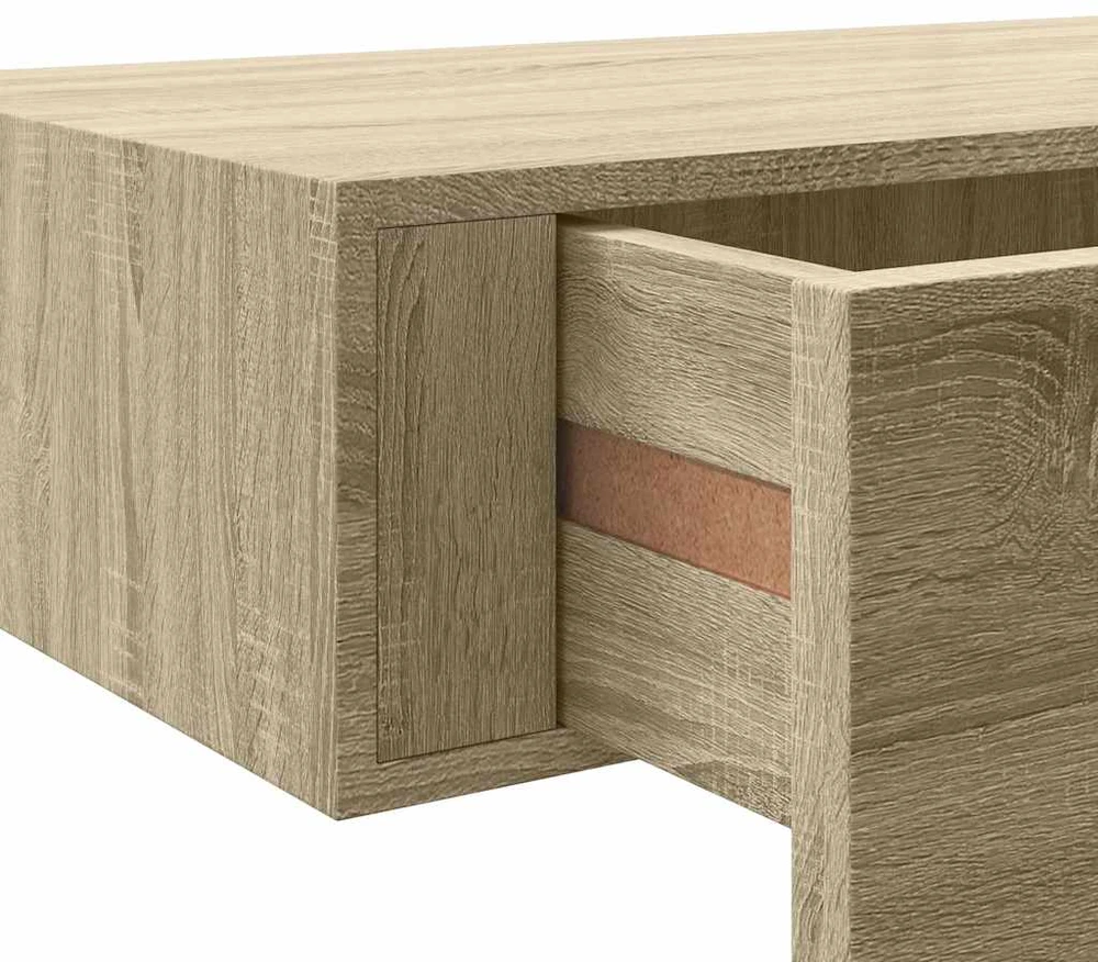 Sieninė lentyna su stalčiumi, ąžuolo, 40x23,5x10cm, MDF