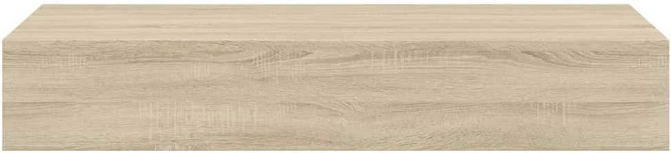 Sieninė lentyna su stalčiumi, ąžuolo, 60x23,5x10cm, MDF